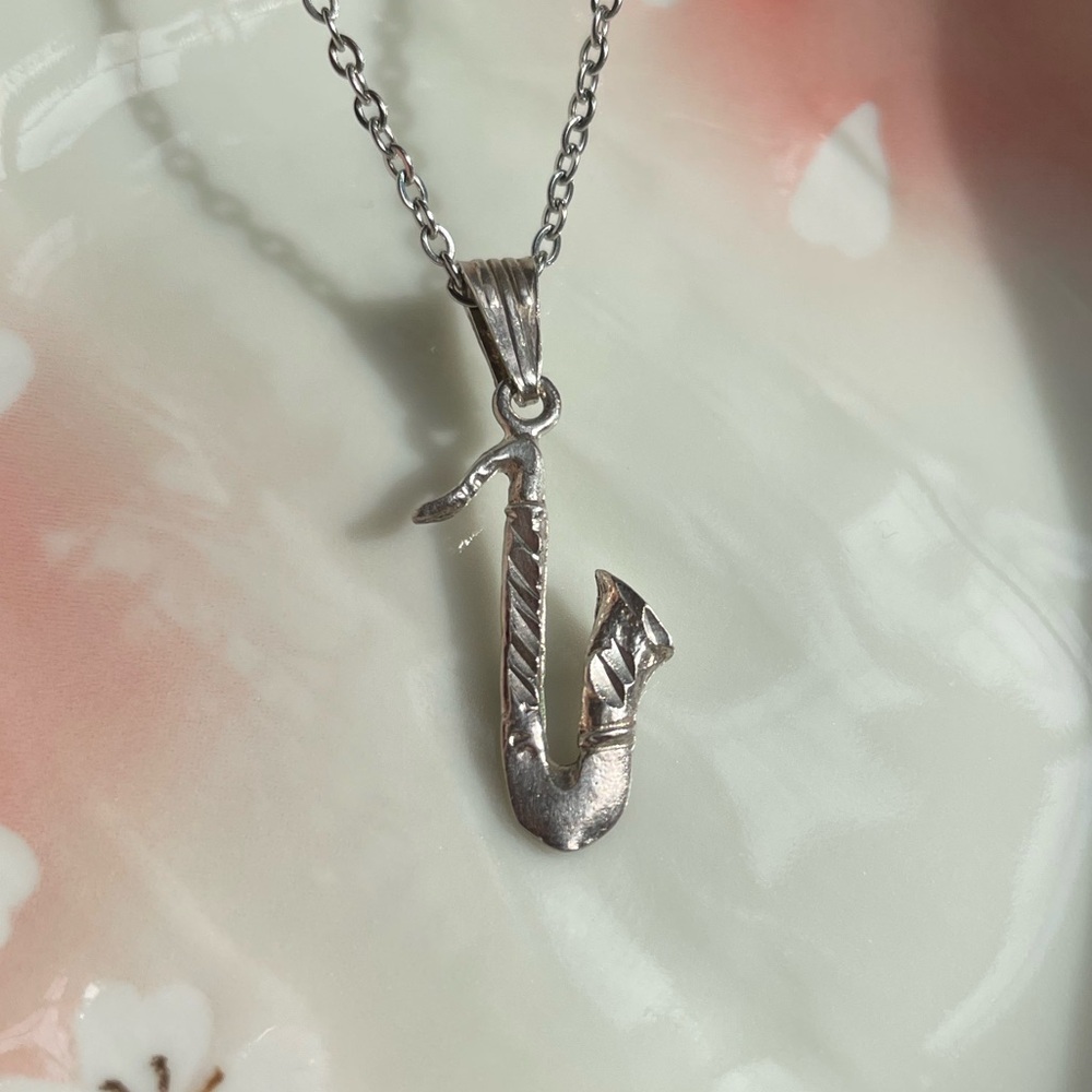 Sterling Silver Mini Saxophone charm